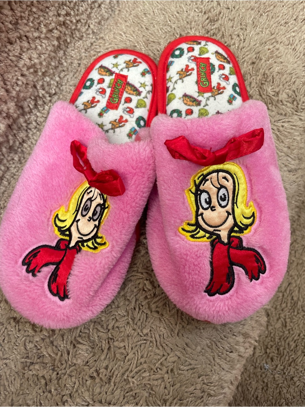 Cindy Lou Who (Grinch) Slippers - Size 2/3
